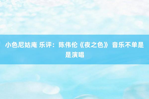 小色尼姑庵 乐评：陈伟伦《夜之色》 音乐不单是是演唱