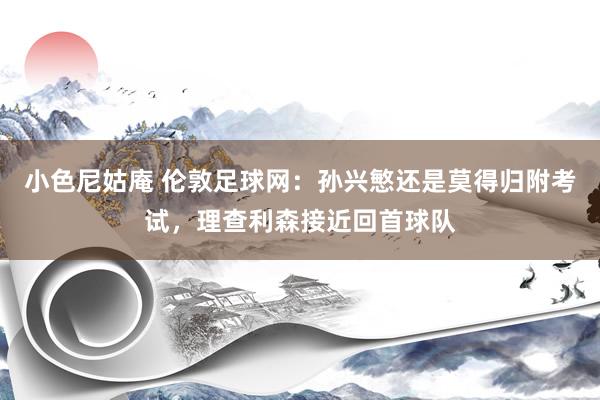 小色尼姑庵 伦敦足球网：孙兴慜还是莫得归附考试，理查利森接近回首球队