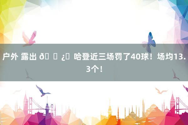 户外 露出 🐿️哈登近三场罚了40球！场均13.3个！